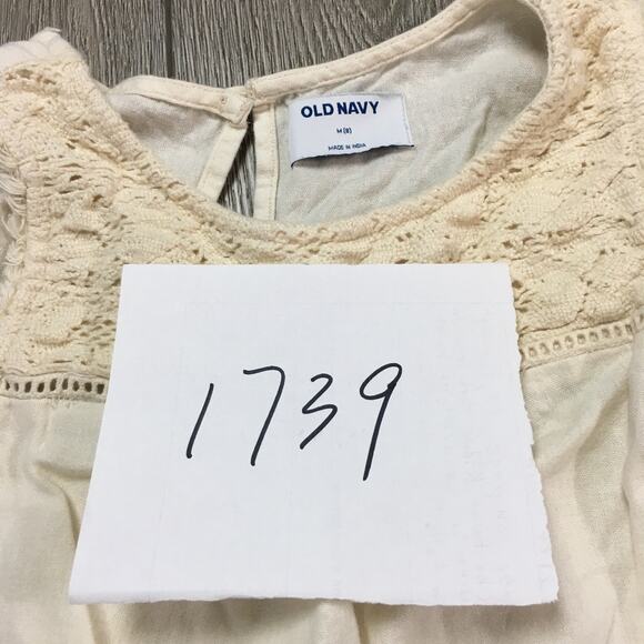 EUC Old Navy Sleeveless Crochet Romper Cream Girls M 8 - Picture 7 of 7